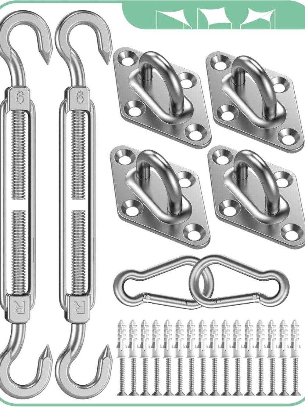 Sun Shade Sail Hardware Kit: Triangle Rectangle Shade Sail Hardware Kit Heavy Du